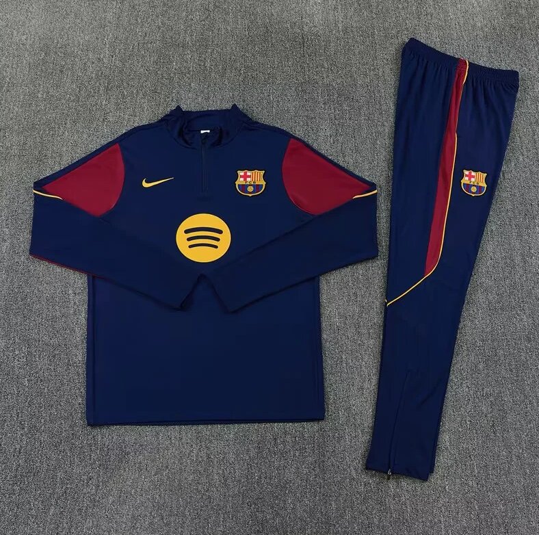 AAA Quality Barcelona 26/27 Tracksuit - Dark Blue/Red